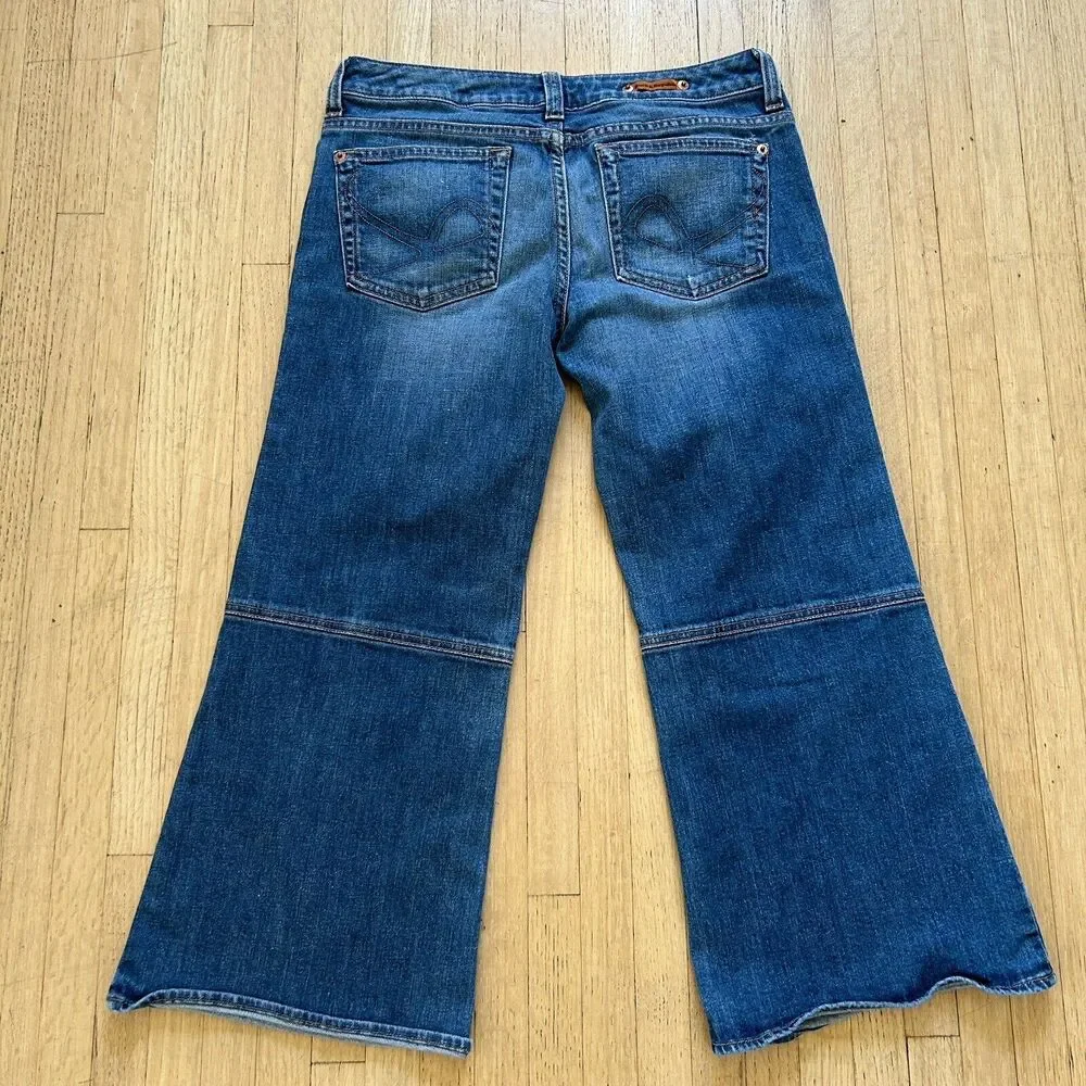 Y2k Rock and Republic Crop Jeans Wide Leg Low Rise Women 30x21